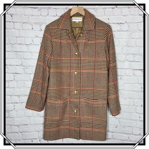 Pendleton Merino Wool Blend Plaid Overcoat Size Medium